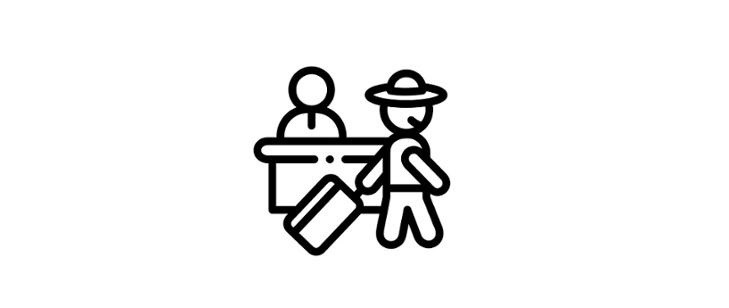 symbol turysty z walizką 